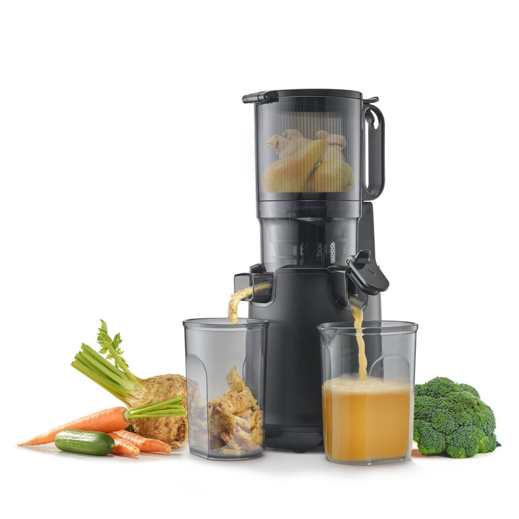 Máy ép chậm CASO SJW 600 XL cùng rau củ tươi