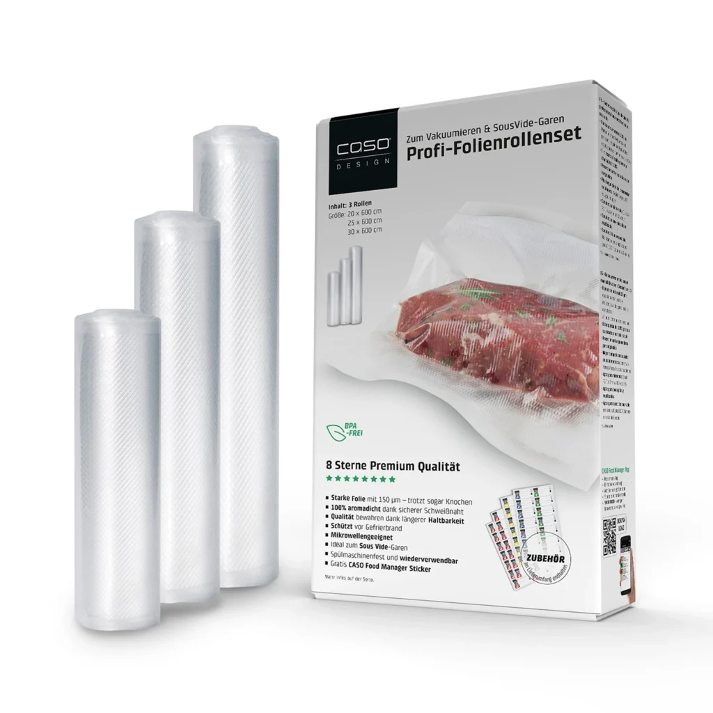Màng hút chân không CASO Professional foil set for vacuuming + sous vide cooking