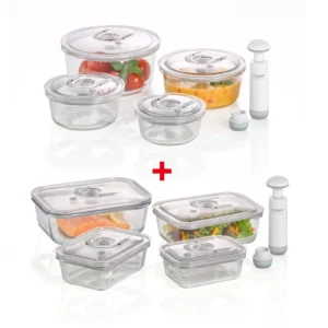 Hộp bảo quản chân không CASO Vacuum container Set round + Set square
