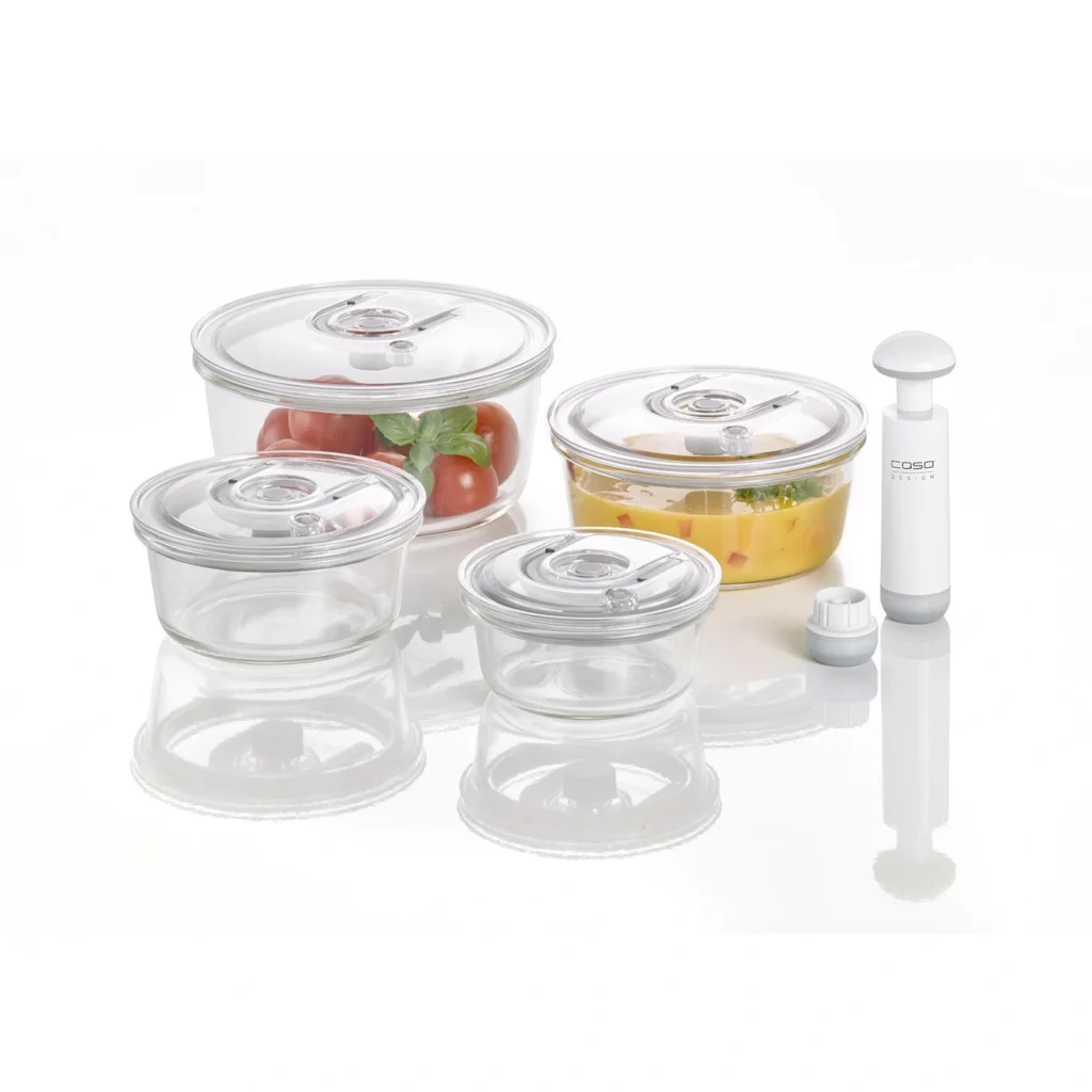 Hộp bảo quản chân không CASO Vacuum freshness container round – set of 4