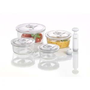 Hộp bảo quản chân không CASO Vacuum freshness container round – set of 4