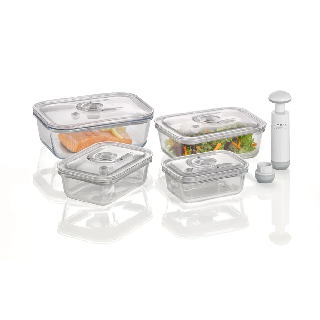 Hộp bảo quản chân không CASO Vacuum freshness container square – set of 4