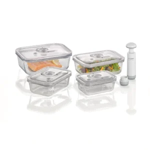 Hộp bảo quản chân không CASO Vacuum freshness container square – set of 4