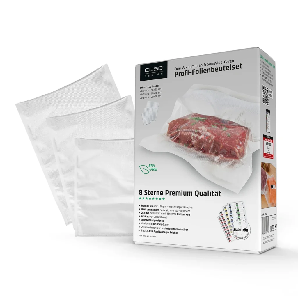 Màng hút chân không CASO Professional 5 foil set for vacuuming + sous vide cooking