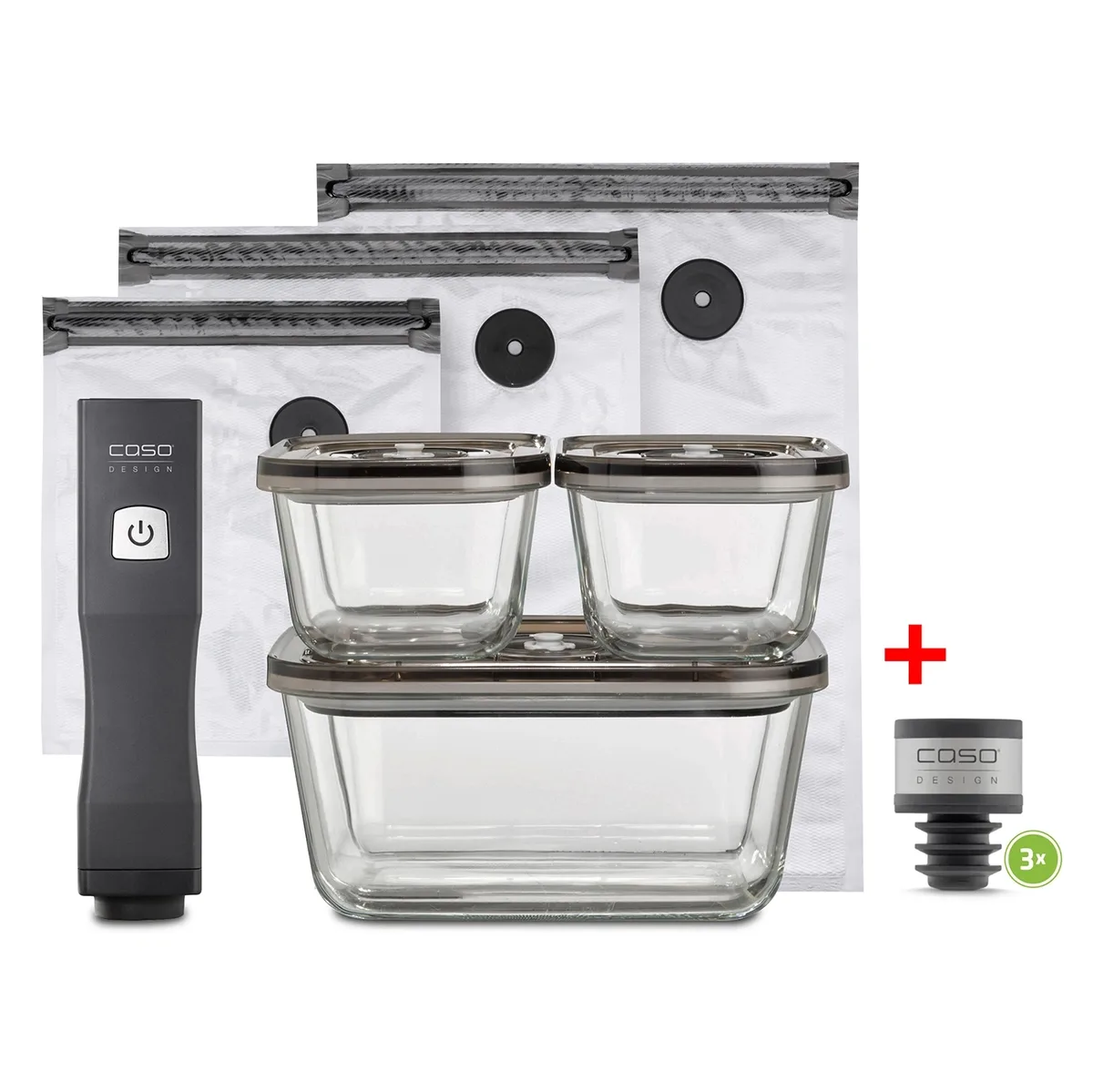 Bộ phụ kiện CASO Vacu OneTouch Eco-Set + WineLock (set of 3)