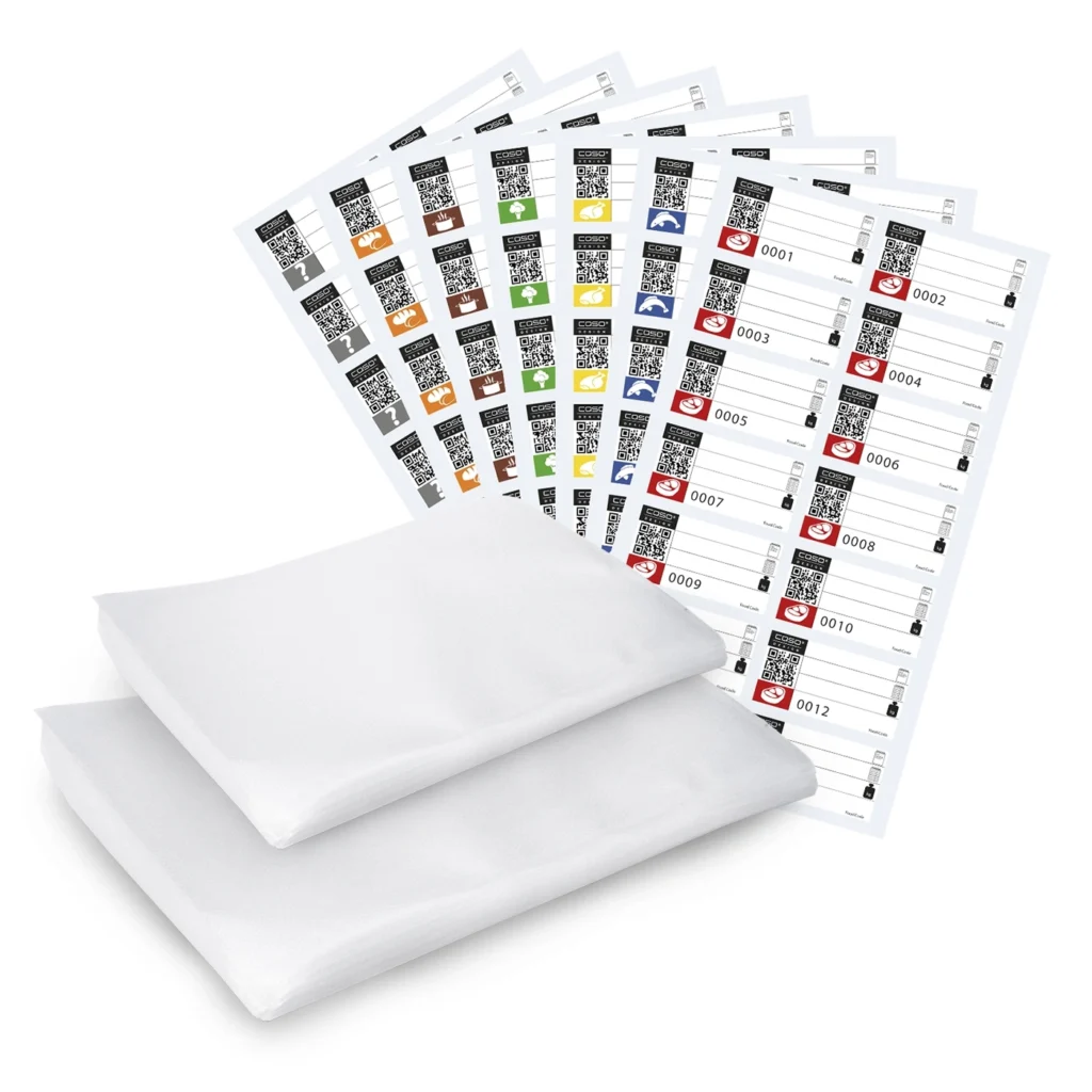 Túi & cuộn hút chân không CASO Food Manager Sticker PRO – Starter set