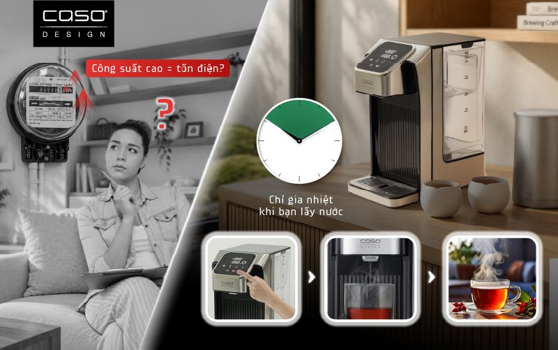 bình thủy điện caso có tốn điện không 3