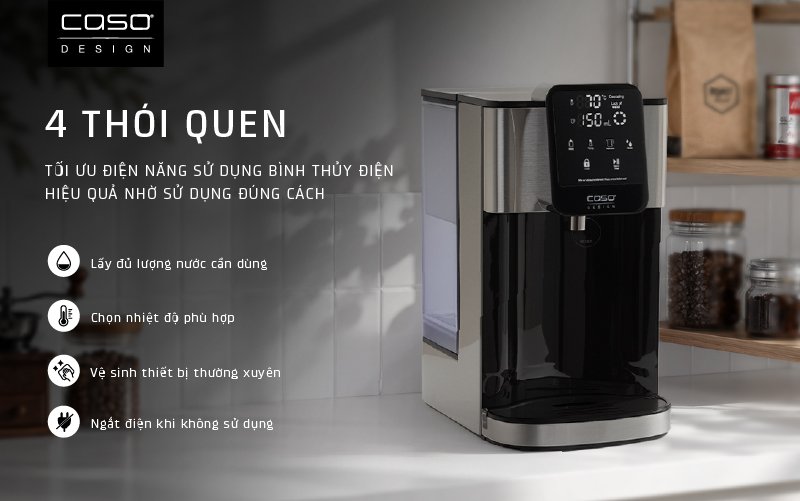 bình thủy điện caso có tốn điện không 6
