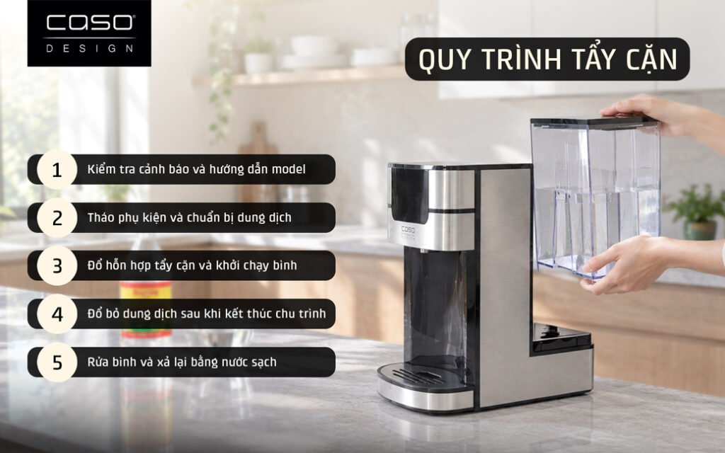 cách tẩy cặn bình thủy caso 4