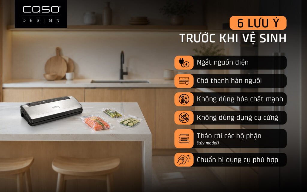 cách vệ sinh máy hút chân không caso 2