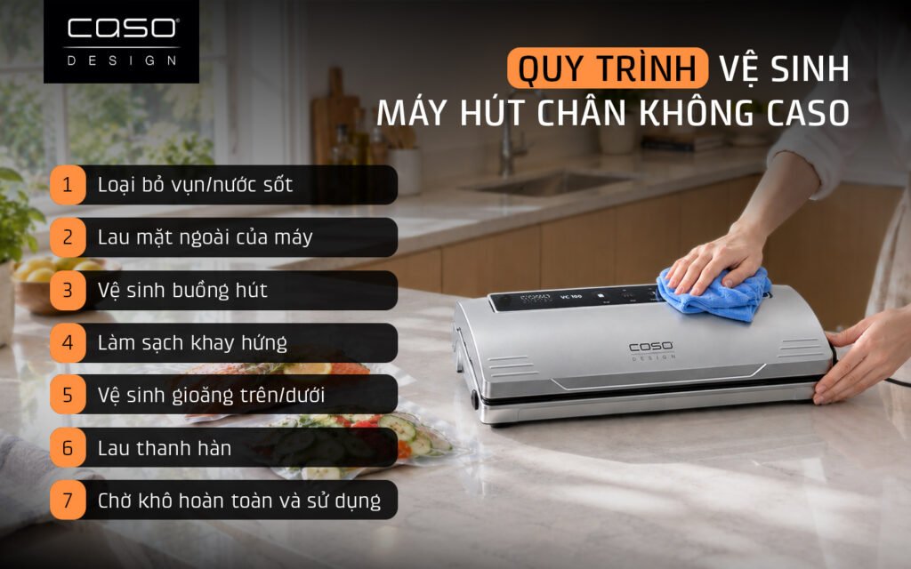 cách vệ sinh máy hút chân không caso 3
