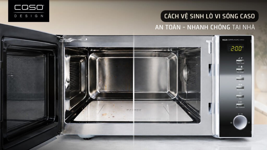 Hướng dẫn cách vệ sinh lò vi sóng CASO và mẹo khử mùi hiệu quả
