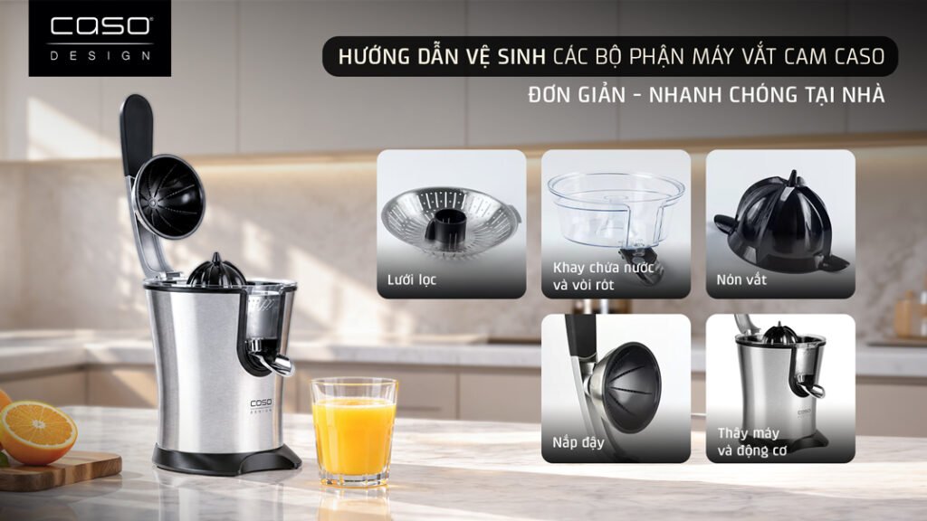 Vệ sinh máy vắt cam CASO bền đẹp như mới qua thời gian